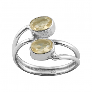Light weight adjustable silver gemstone ring